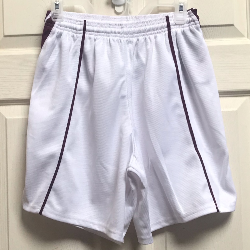 Alleson white/ maroon striped shorts
